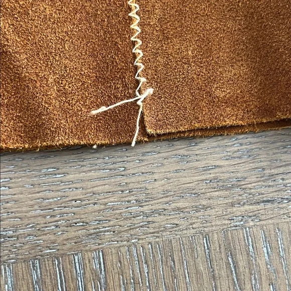 Vintage Chestnut Brown Suede Snap Front A-Line Skirt - Picture 3 of 12